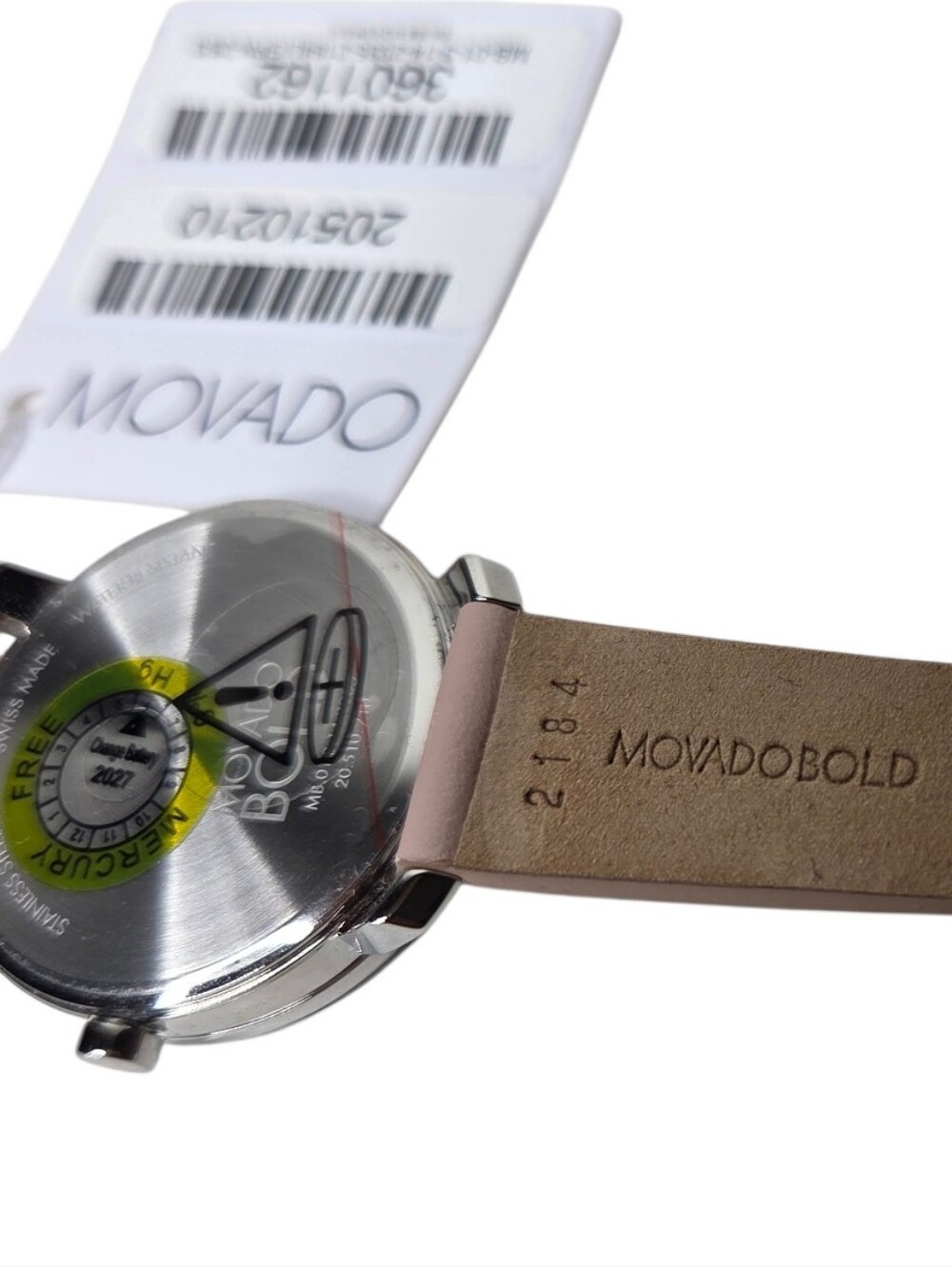 Movado Bold Access Pink Leather Strap Watch, 34mm - Picture 7 of 12
